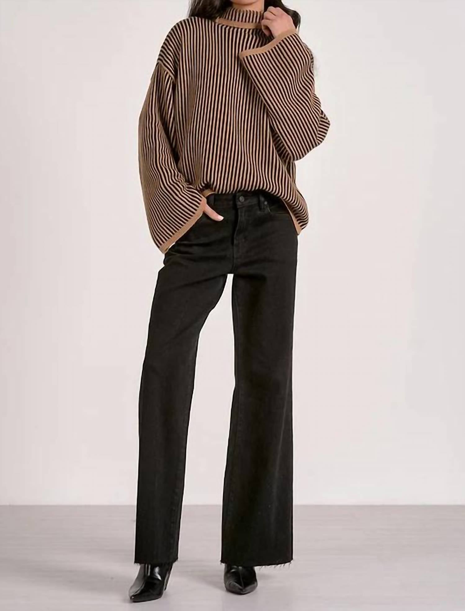 Elan - Striped Bell Sleeve Sweater