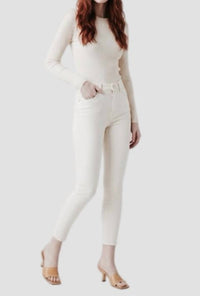 DL1961 - Women's Farrow High Rise Instasculpt Skinny Jeans - Milk Raw in off white - women's jeans