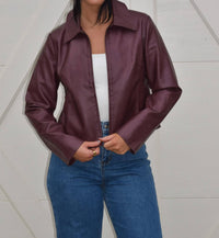 Act Pretty - Washed Polyurethane Leather Jacket