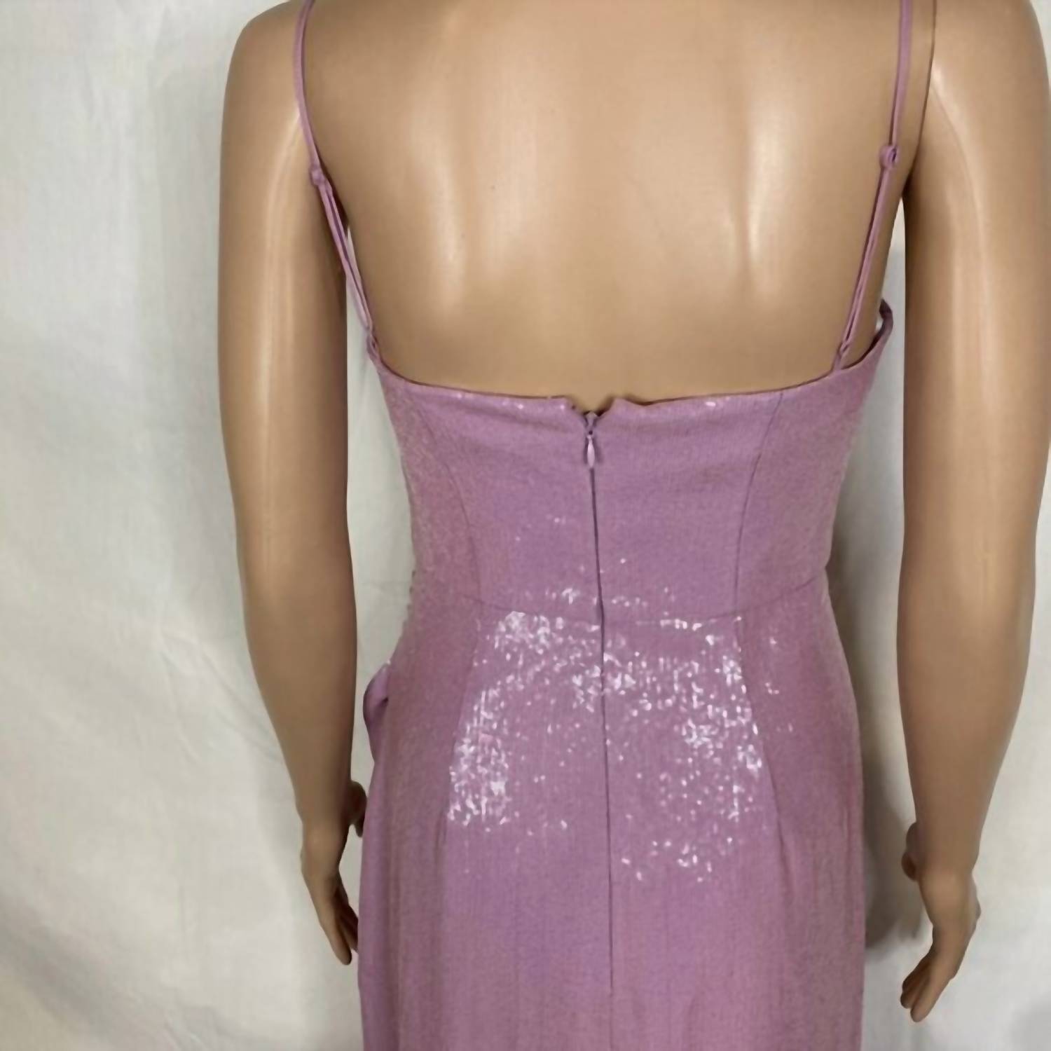 HALSTON HERITAGE Women’s Mona Shimmer Ruched Midi Dress in purple - women's dress - view 6