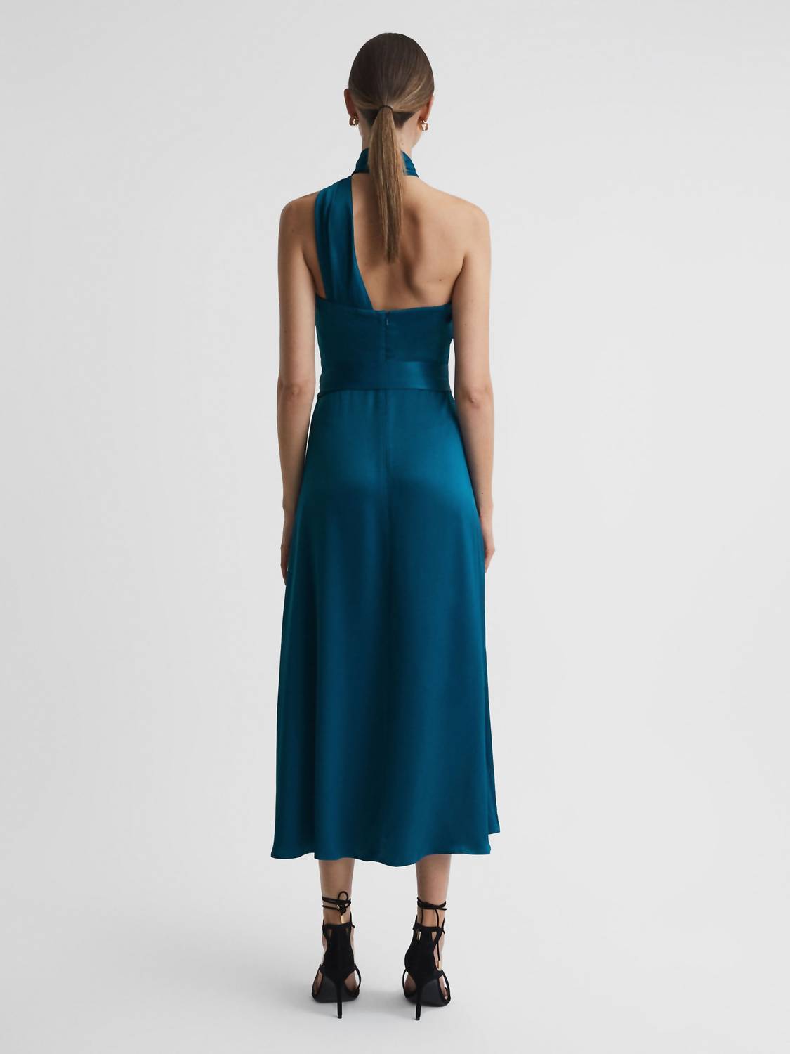 Reiss - Vida Satin Halter Neck Dress