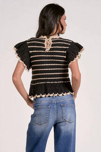 Elan - Knit Flutter Sleeve Top