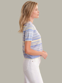 525 America - Bay Stripe Short Sleeve Cardigan