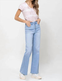 Vervet By Flying Monkey - Olivia Comfort Stretch Button Up Wide Leg Jeans