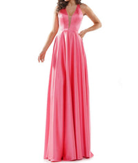 COLORS DRESS A-line Satin Gown in pink - women's dress
