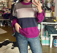 Ee:Some - COLOR BLOCK LONGLINE SWEATER