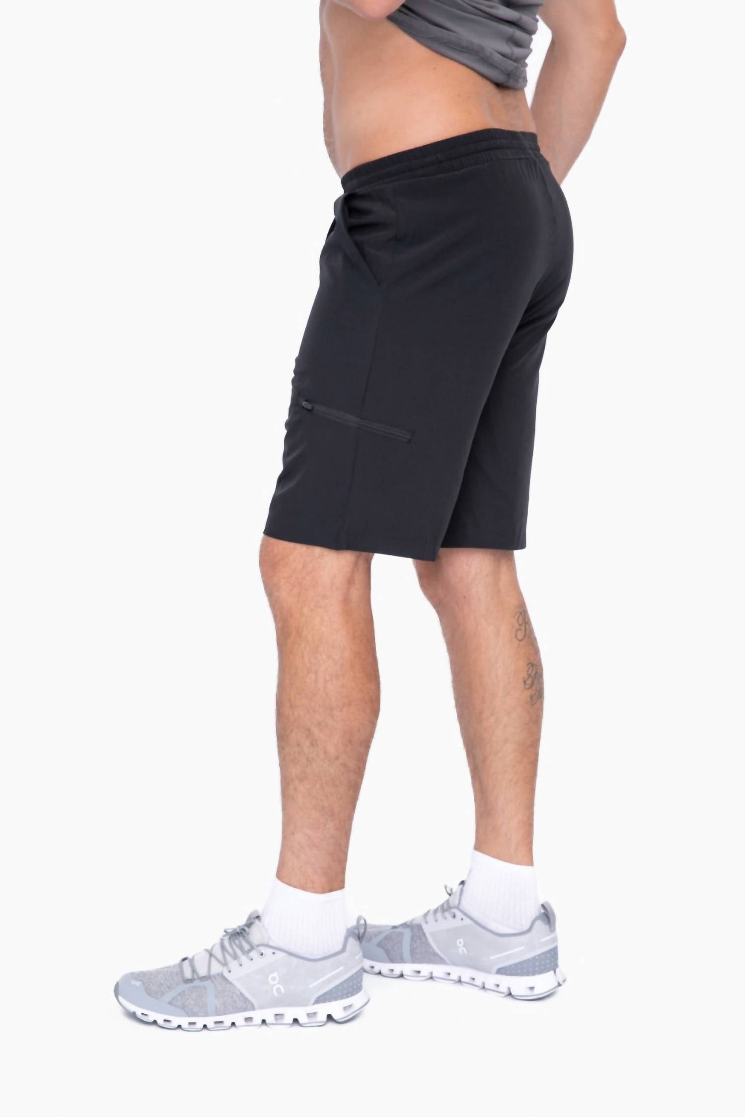 Mono B - Active Drawstring Shorts with Zippered Pouch