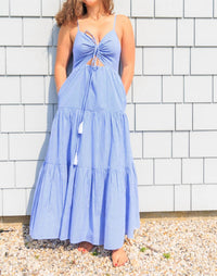 NIBI MTK Nadia Tier Dress in blue - women's dress - alternate view