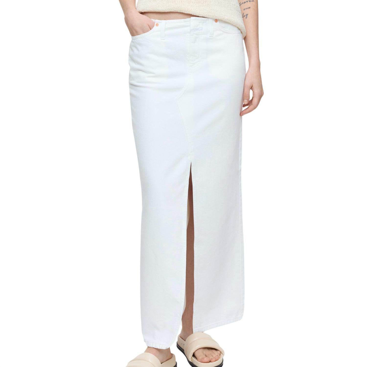 CLOSED Women's Denim Maxi Skirt in white - women's skirt