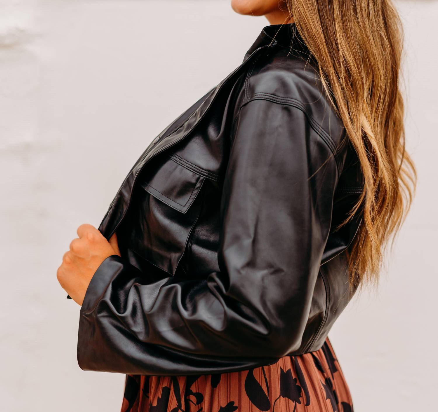 Elan - Edgy Faux Leather Jacket