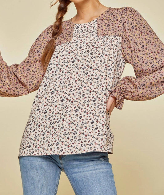 Andree By Unit - Two-Tone Floral Blouse