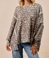 Bibi - Oversized Waffle Thermal Sweatshirt