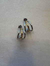 Xtraordinary - Women's Two Tone Triple Layer Hoop Earrings