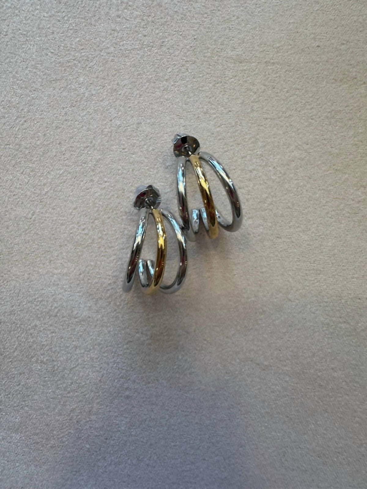 Xtraordinary - Women's Two Tone Triple Layer Hoop Earrings