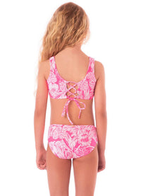 MAAJI Girls' Hoya Bikini Set in pink blossom - kids' bikini - detail view