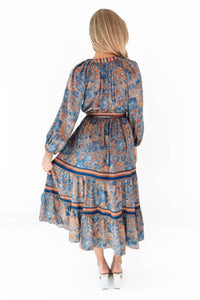 Current Air - Harvest Blooms Midi Floral Dress