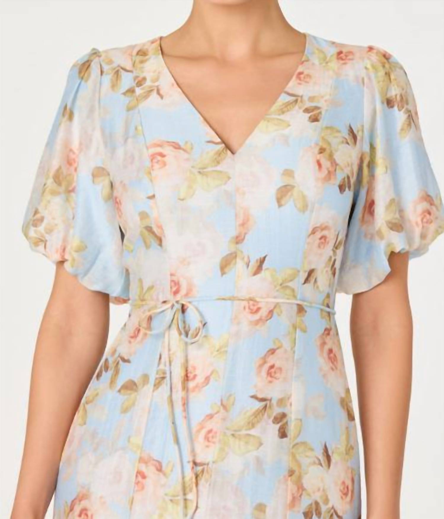 Astr - Lavena Balloon Sleeve Midi Dress