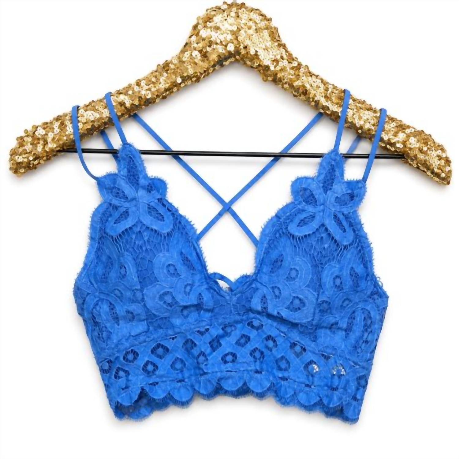 Blue B - Crochet Lace Criss Cross Bralette