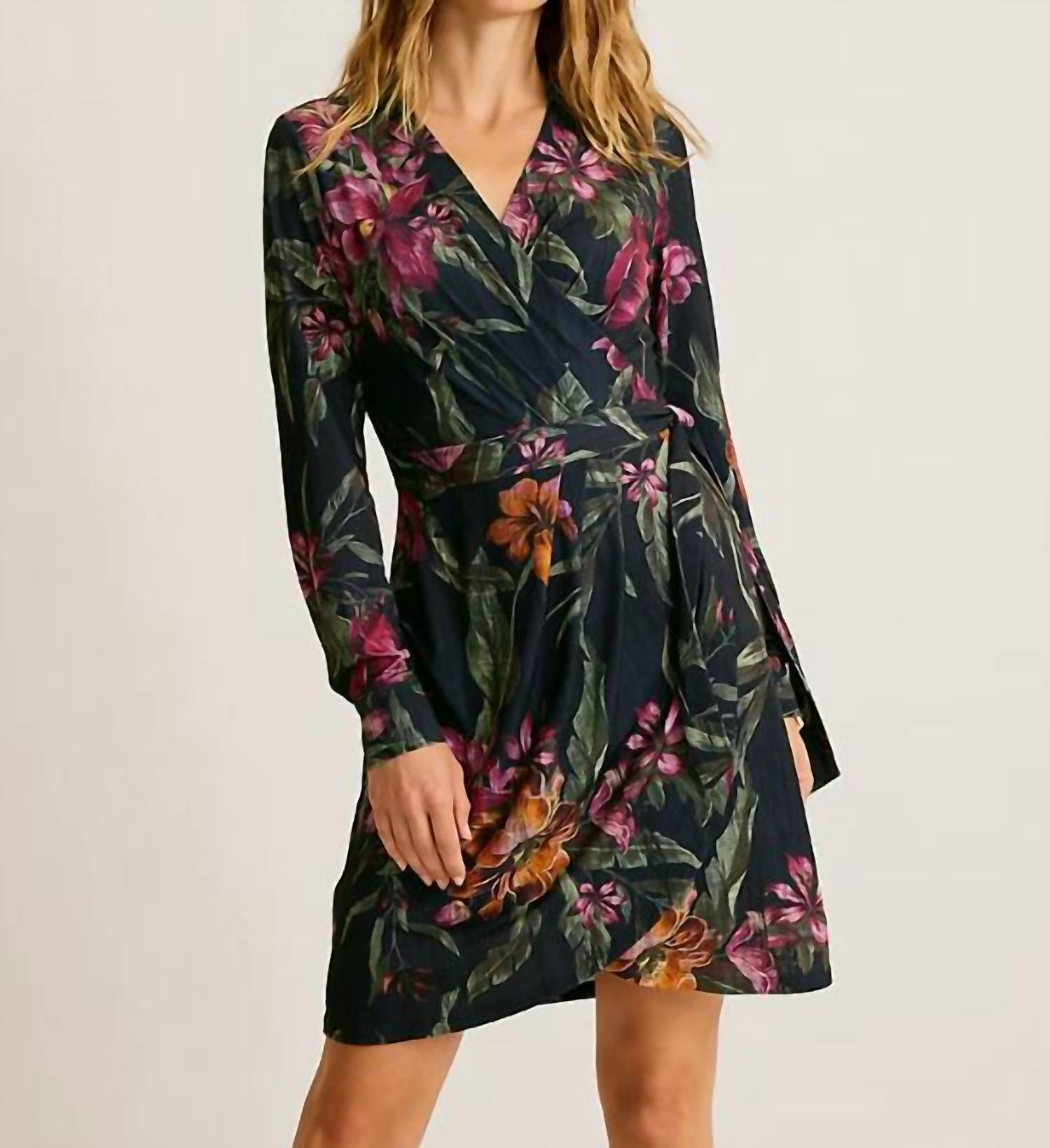 TOMMY BAHAMA Carmela Orchid Wrap Dress in black - women's dress
