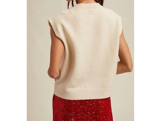 Wishlist - Teddy Bear Plaid Bow Sweater Vest