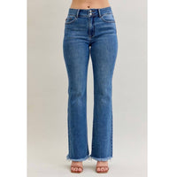 Judy Blue - High Waist Double Button Fray Hem Bootcut Jeans