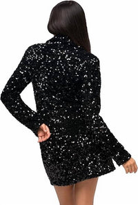 GOOD AMERICAN Glow Blazer Dress in black - women's jacket - detail view