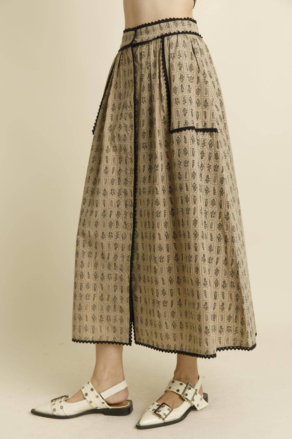 Aureum - Women's Floral Midi Skirt