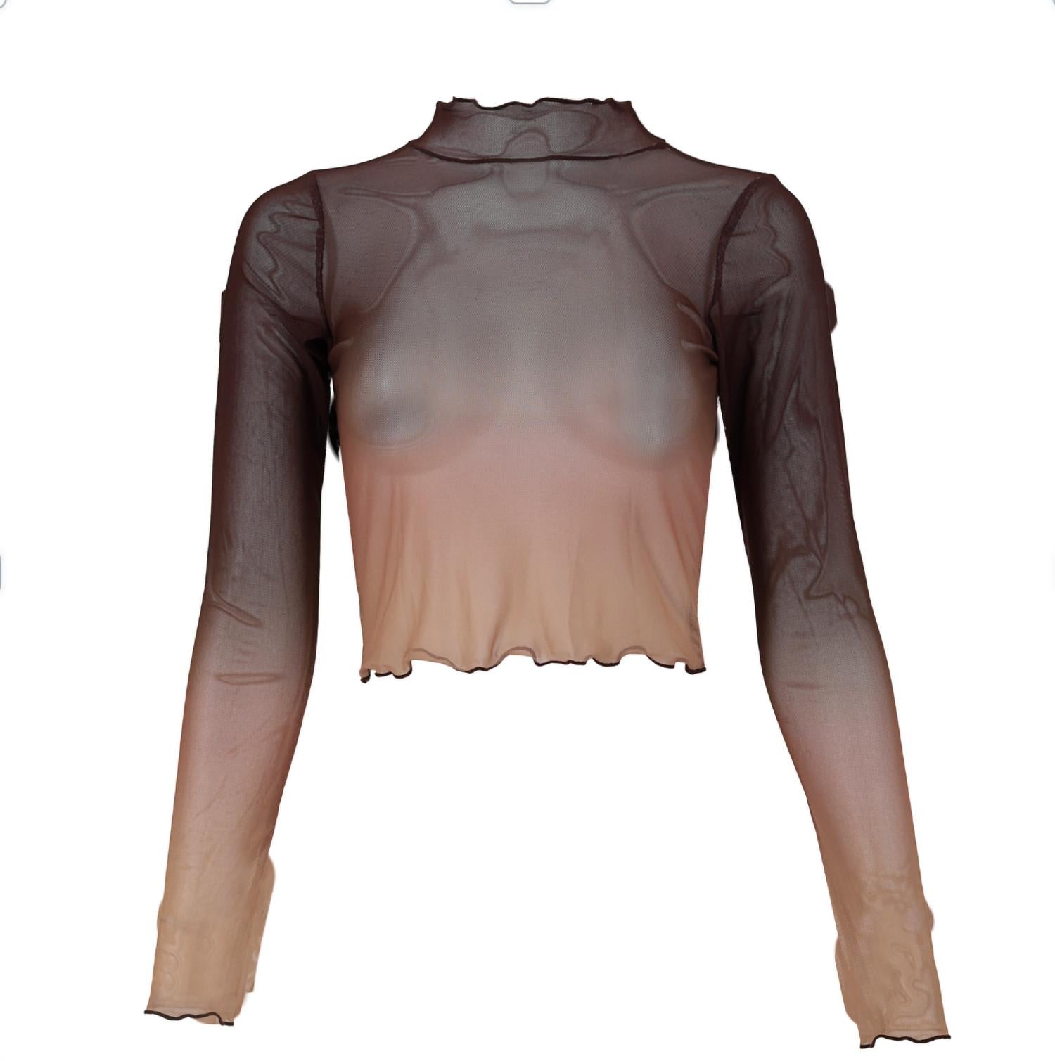 Ola Azul Emily Umber Top in brown - women's t-shirt - alternate view