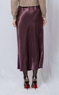 Lucy Paris - Satin Midi Skirt