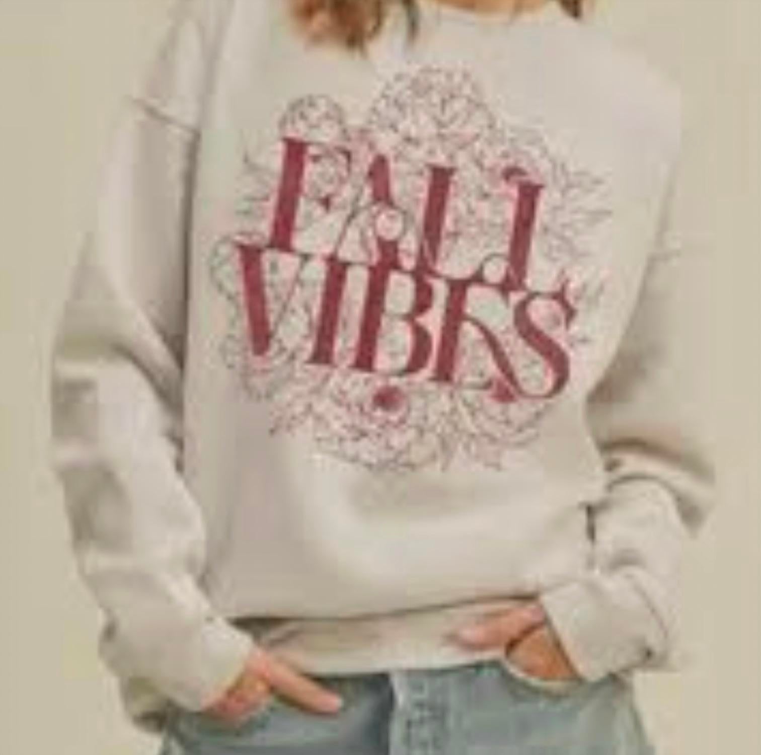 Honestee - Women's Fall Vibes Graphic Sweatshirt