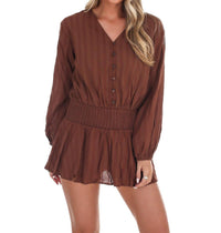 LE LIS Escape Mini Romper in brown - women's pants