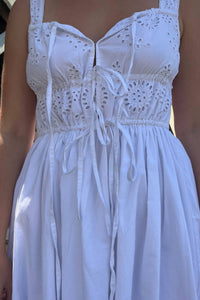 NIBI MTK Louisa Eyelet Midi Dress in white - women's dress - view 8