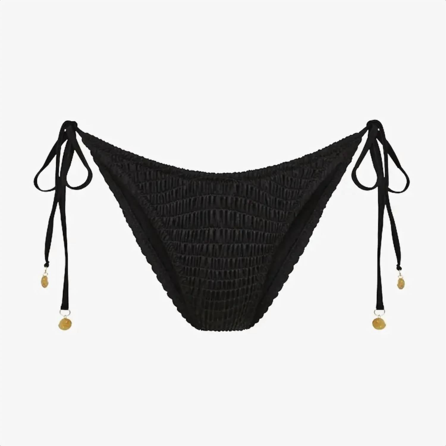 Kulani Kinis - Women's Shirred Dipped Cheeky Tie Bikini Bottom