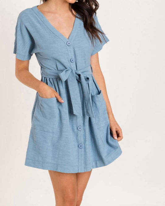 Lush - Button Tie Mini Dress