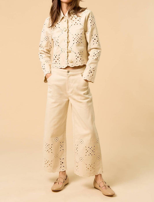 Lalavon - Sundrenched Eyelet Trouser Pants