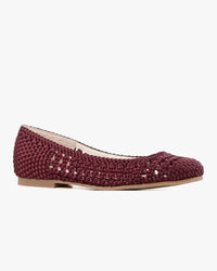 ALL BLACK Women's Woven Girl Flats in burgundy - women's flats