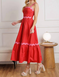Flying Tomato - Solid Woven Midi Dress