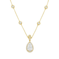 Diana M Jewels - Women's Pear & Round Lab-Grown Diamond Pendant Necklace (2.00 Ct) - Classic