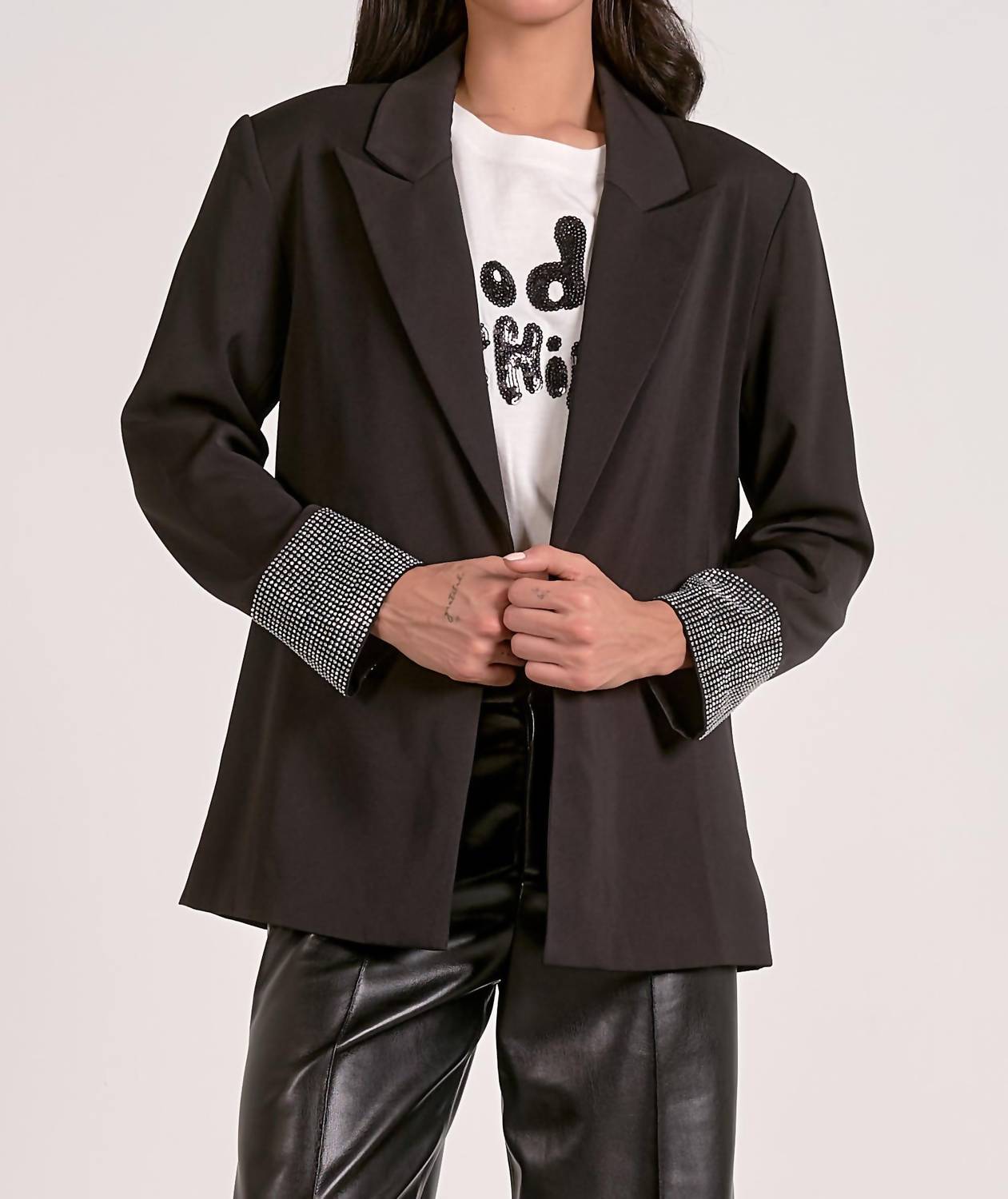 Elan - Women's Rhinestone Blazer