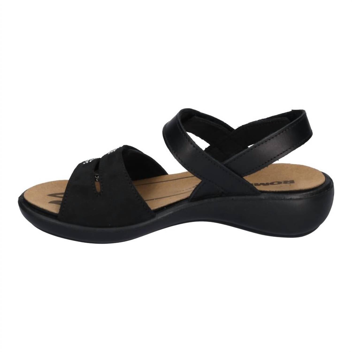 Romika USA Women's Ibiza 86 Leather Sandals in black - women's sandal - alternate view