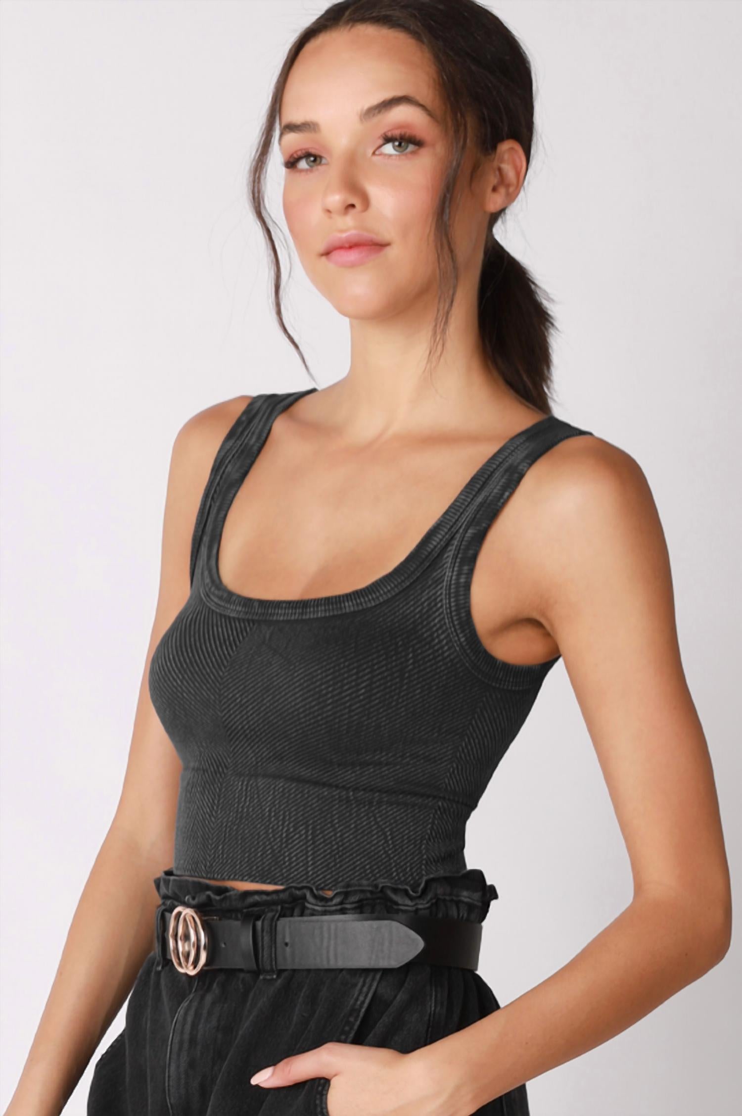Nikibiki - Wash Ribbed Cropped Top