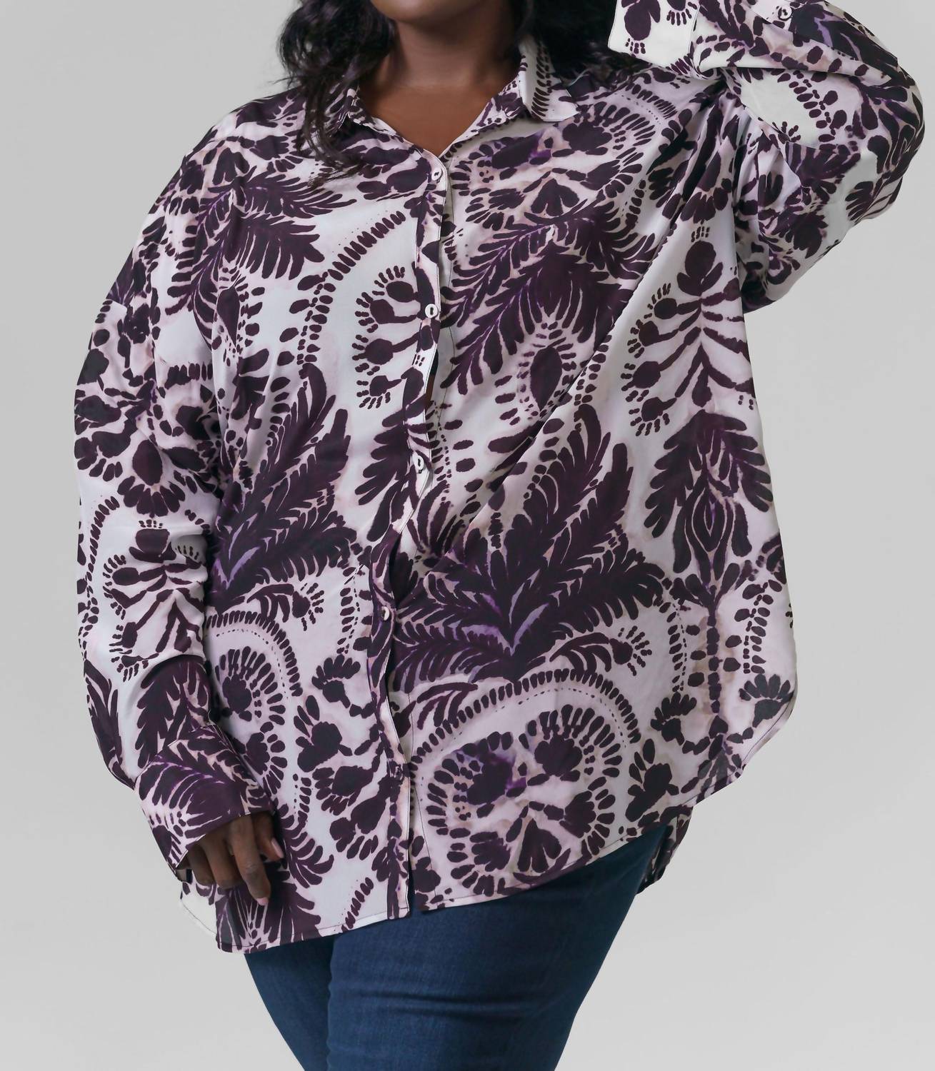 Marie Oliver - Nico Button Down Long Sleeve Blouse - Plus