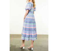 Thml - Neon Pattern Puff Sleeve Midi Dress