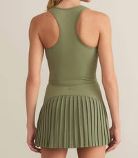 Z Supply Courtside Cropped Tank Top in green - women's tank top - detail view