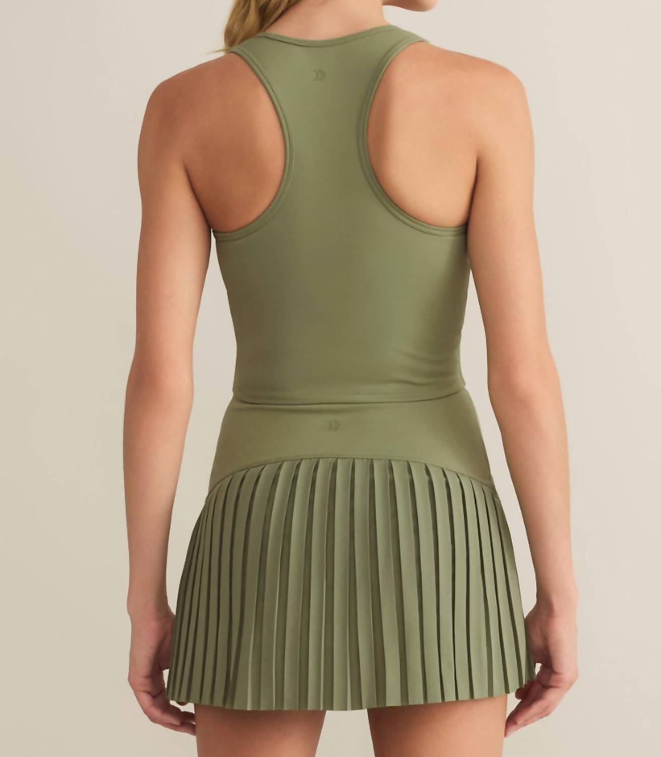 Z Supply Courtside Cropped Tank Top in green - women's tank top - detail view