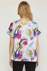 Entro - Abstract Double V-Neck Top