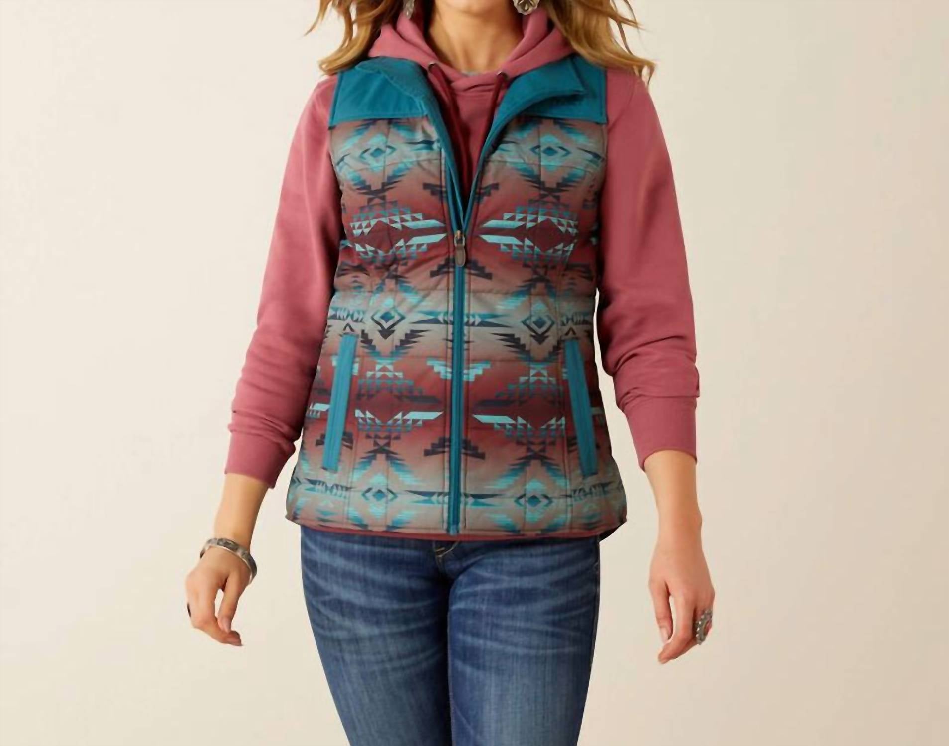ARIAT Women's Crius Vest in teal wine - women's jacket