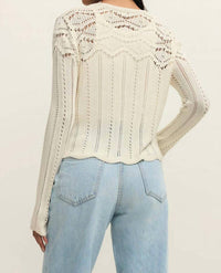 Z Supply Alycia Crochet Sweater in cloud - women's sweater - alternate view
