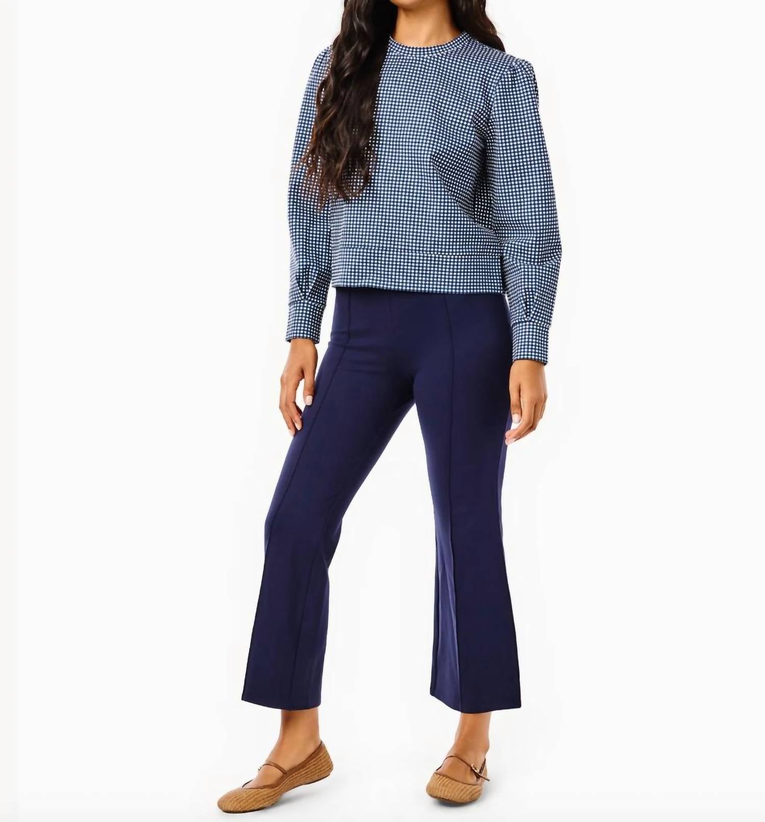 ADDISON BAY Ponte Waverly Flare Pants in navy - women's pants - view 7
