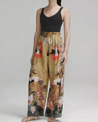 Cienna Lotus Sunset Pant in black multi - women's pants - detail view